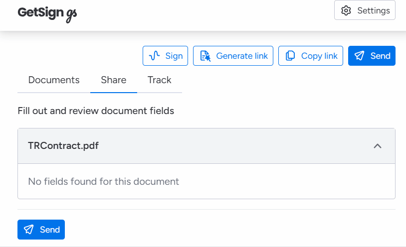 Prepare and Send document on monday.com using GetSign