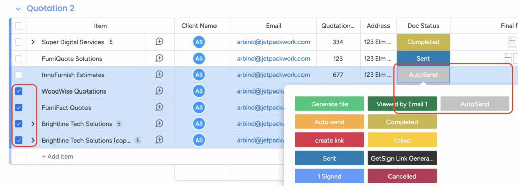 Batch sign on monday.com using GetSign