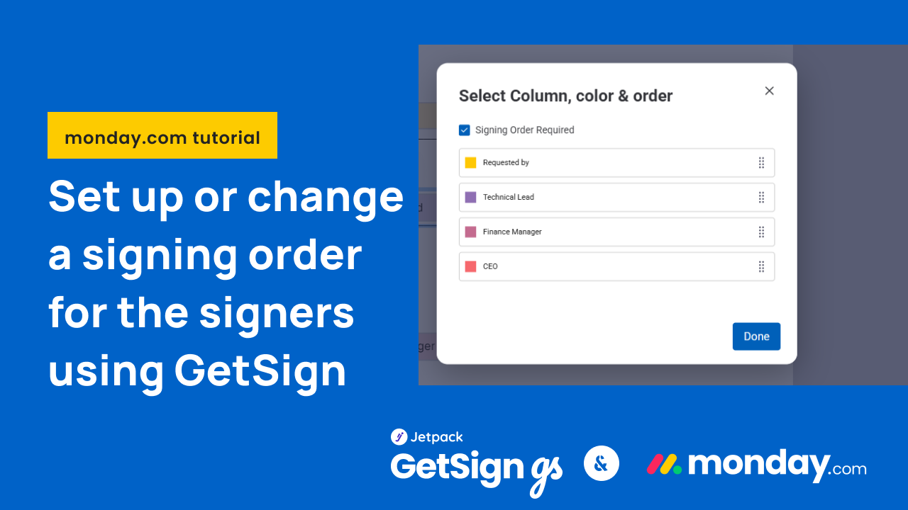 signing order set up