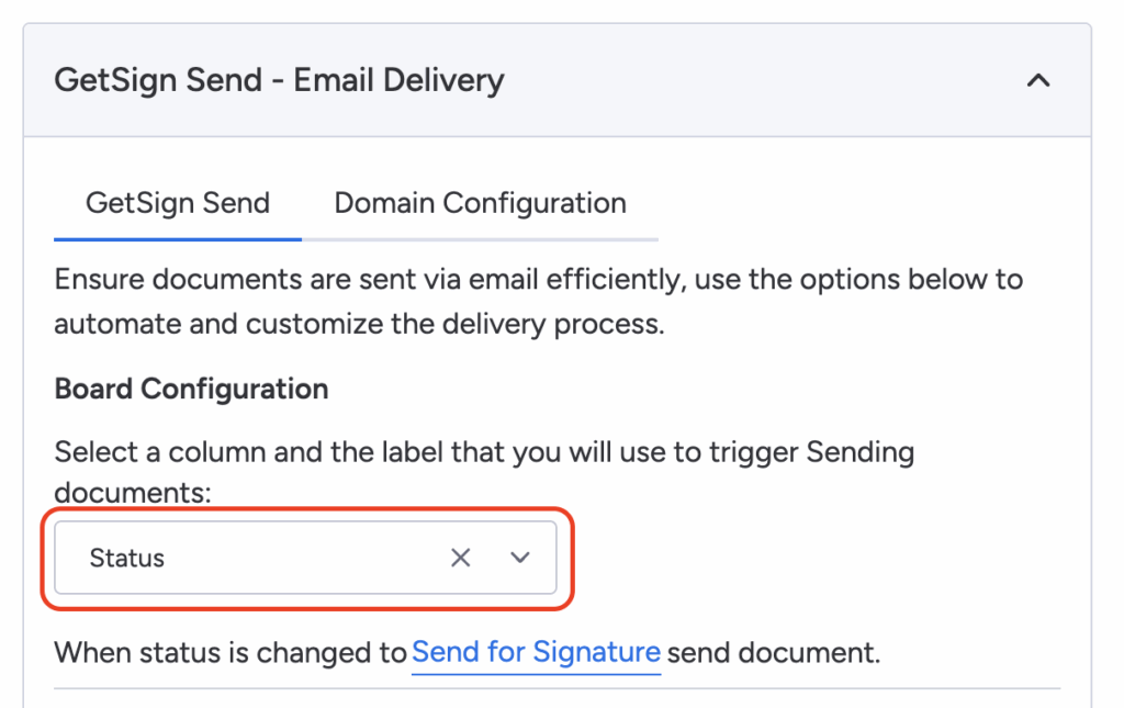 How to send Rental Agreement for signature on monday.com using GetSign 4 GetSign Send email delivery
