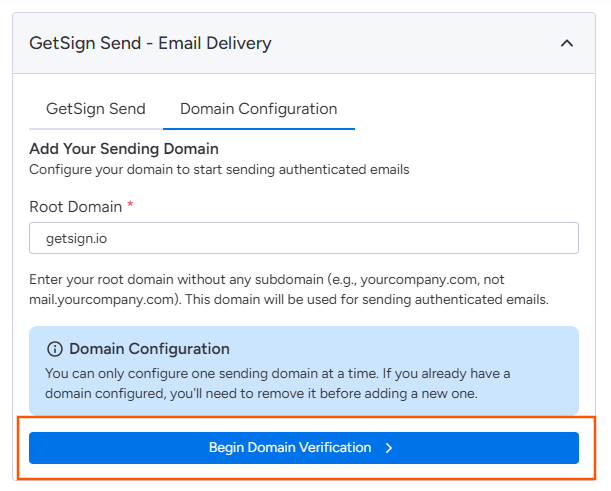 send email from custom domain - add your root domain
