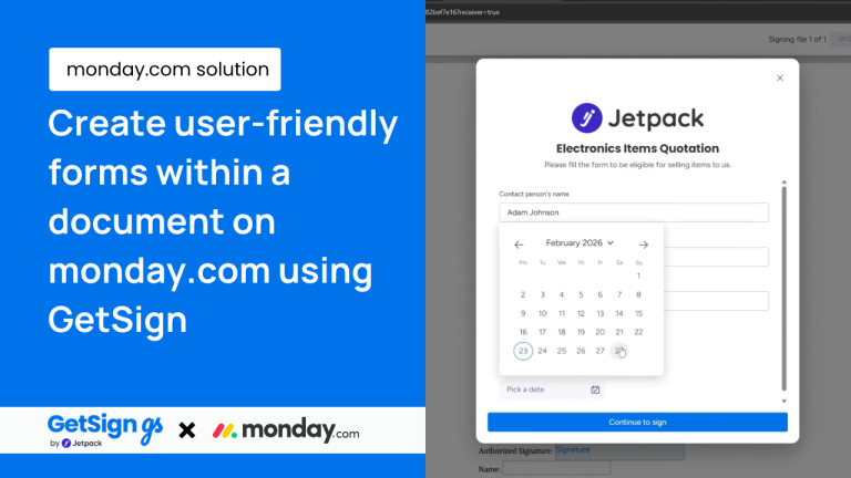 Streamline Data Collection on monday.com with GetSign's Form Filler Feature