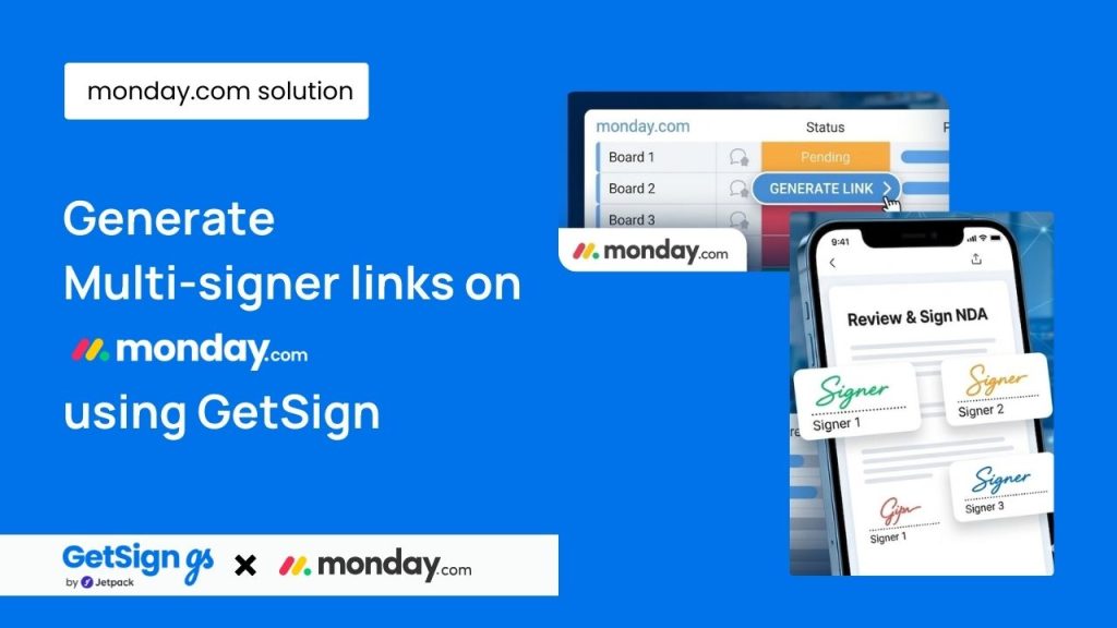 Generate Multi-signer links on monday.com with GetSign monday.com tutorial