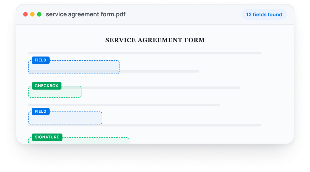 GetSign Form - Auto detection of fields