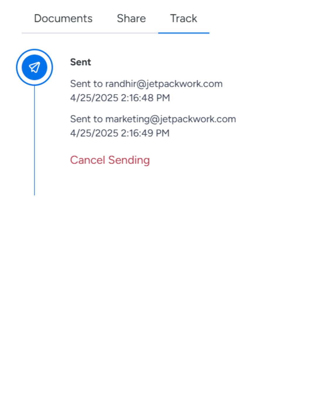 GetSign Track product preview