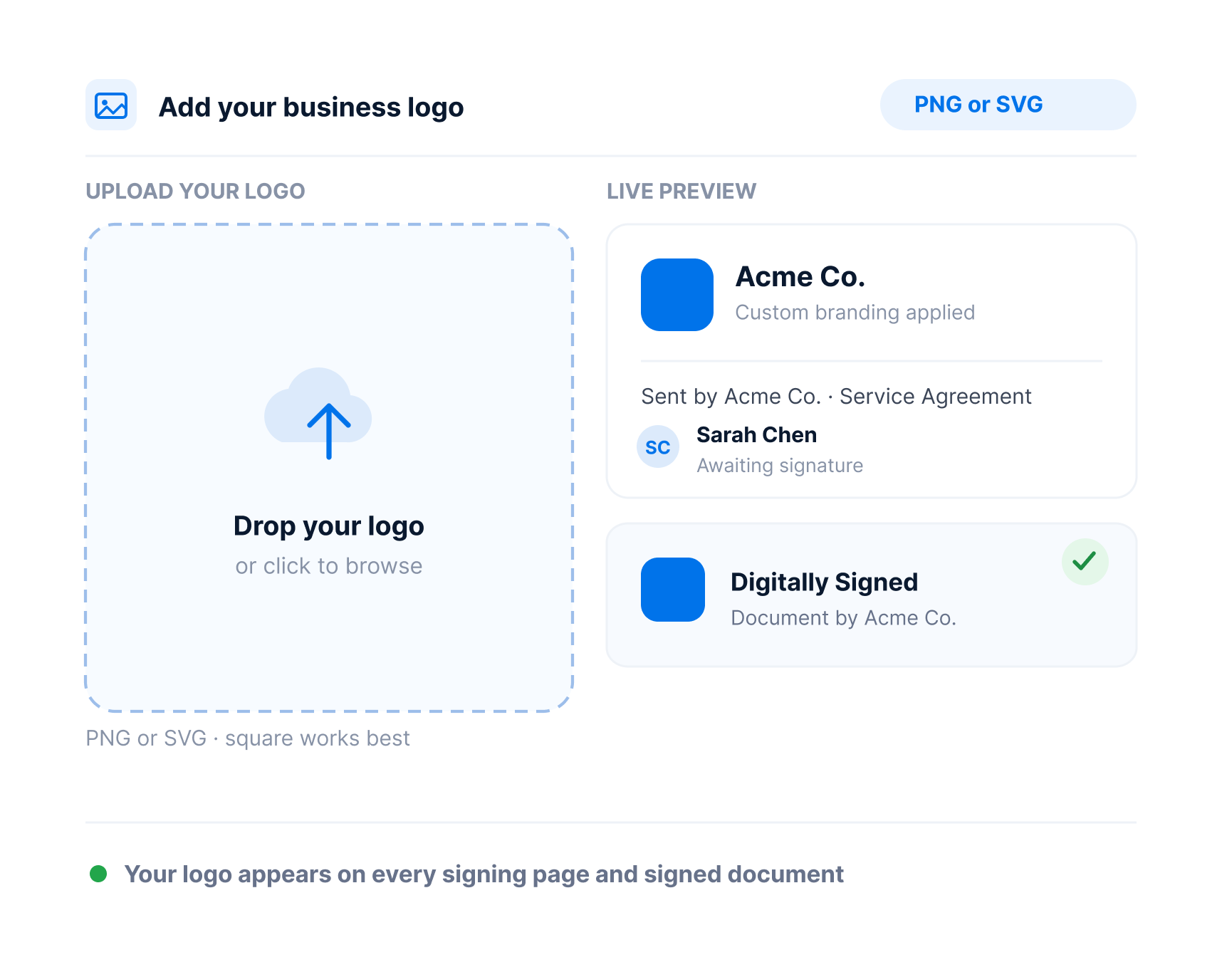Add your business logo