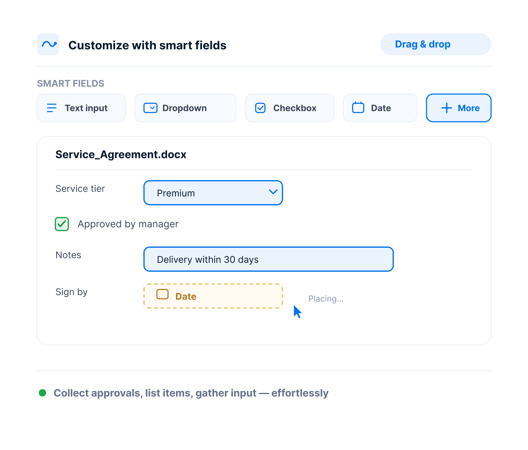 Customize documents with smart fields