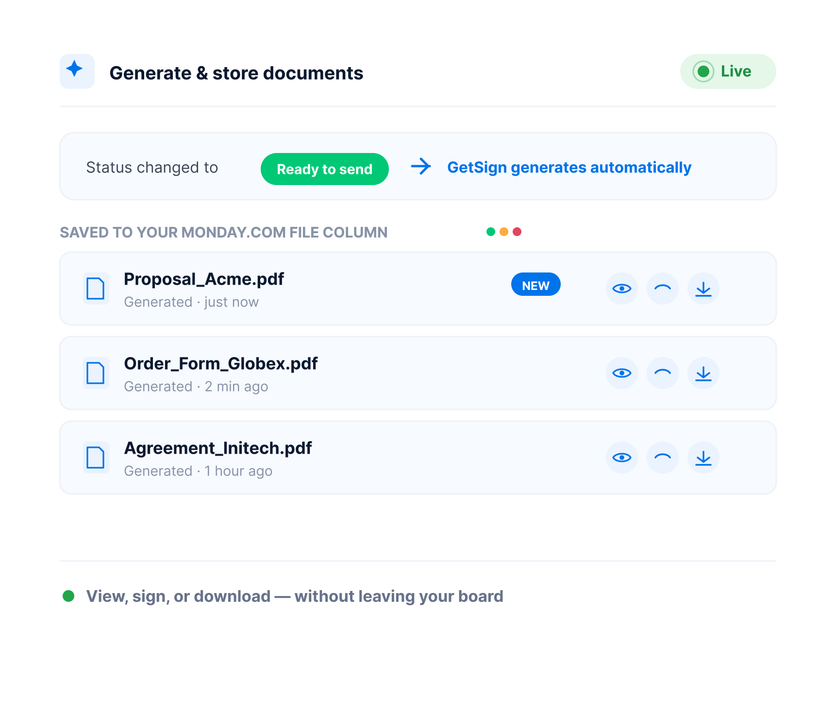 Generate and store documents instantly