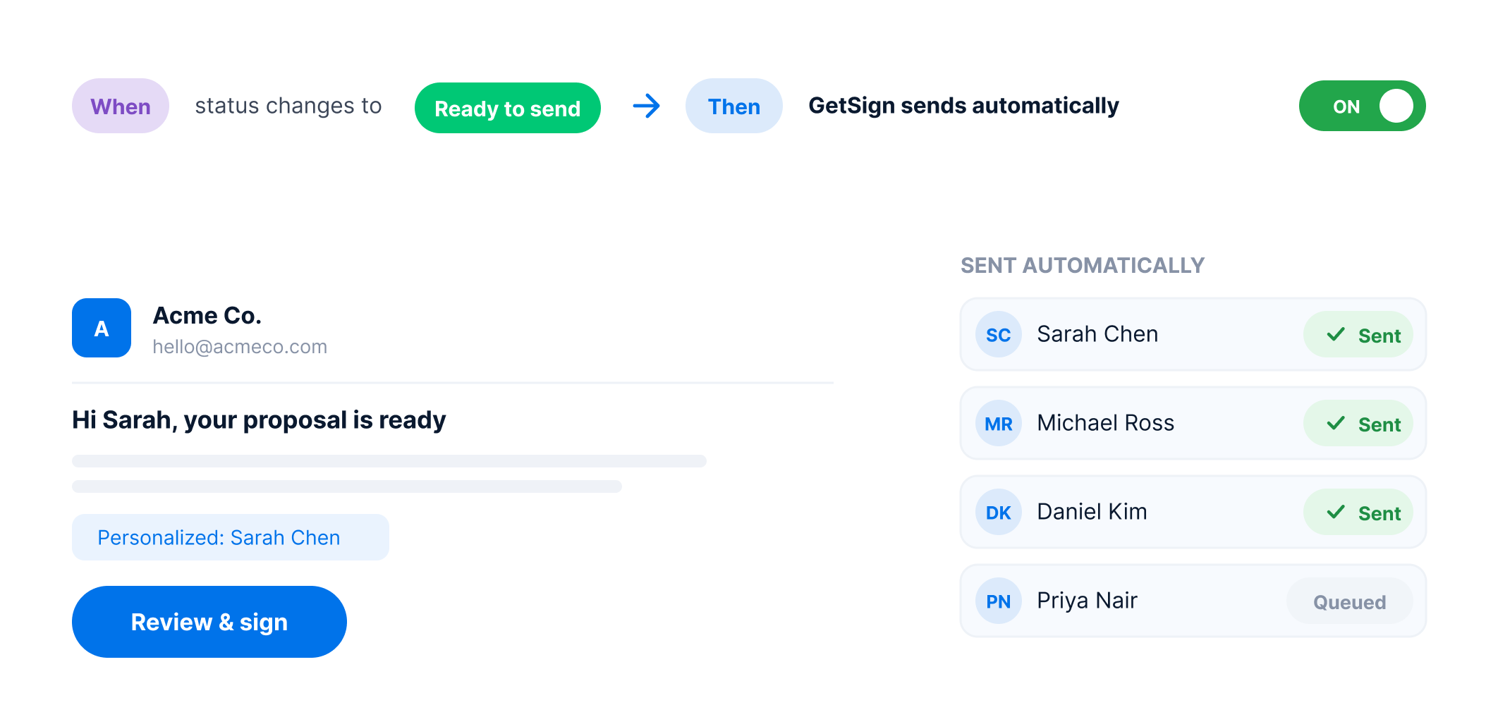Send documents automatically