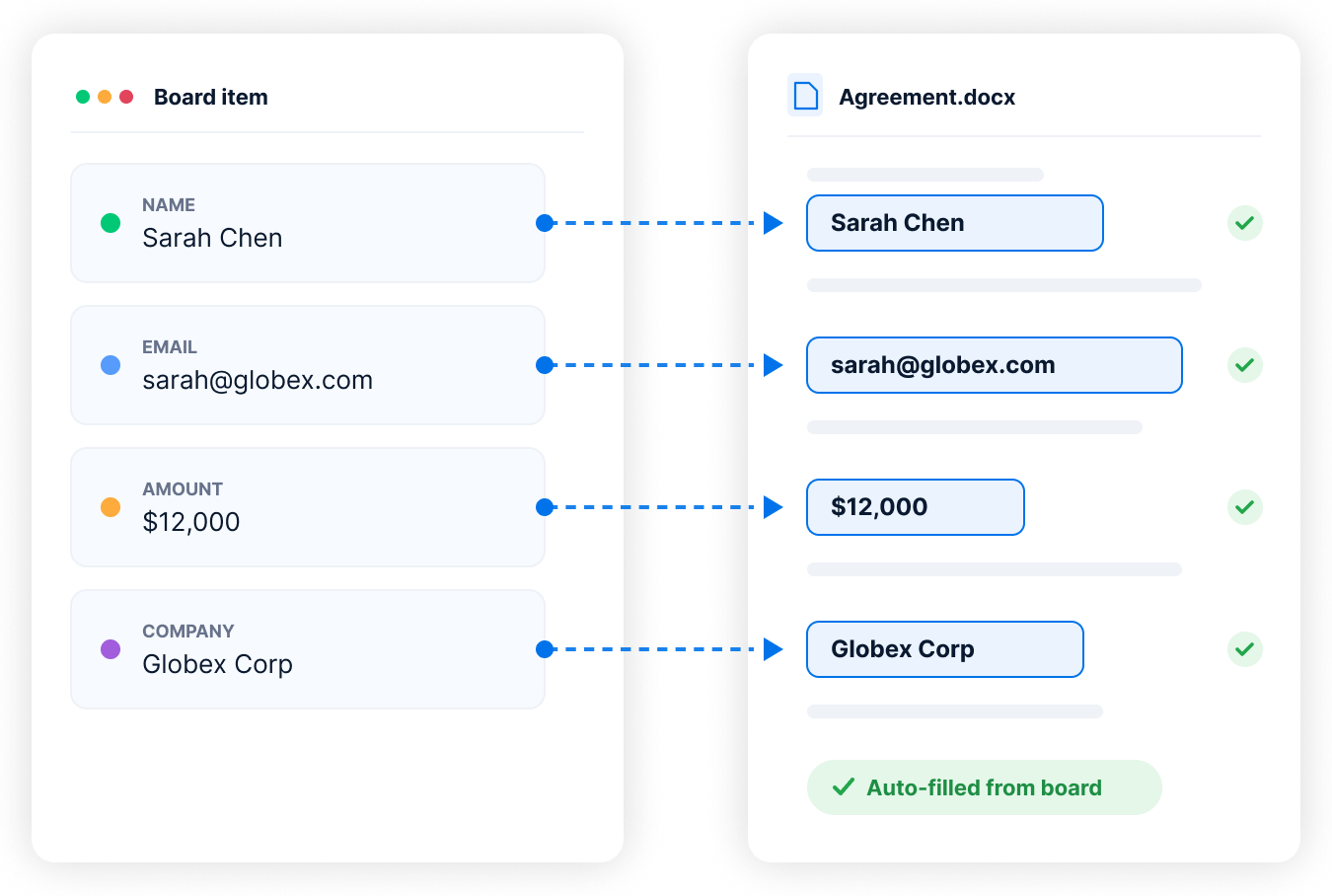 Fill documents automatically
