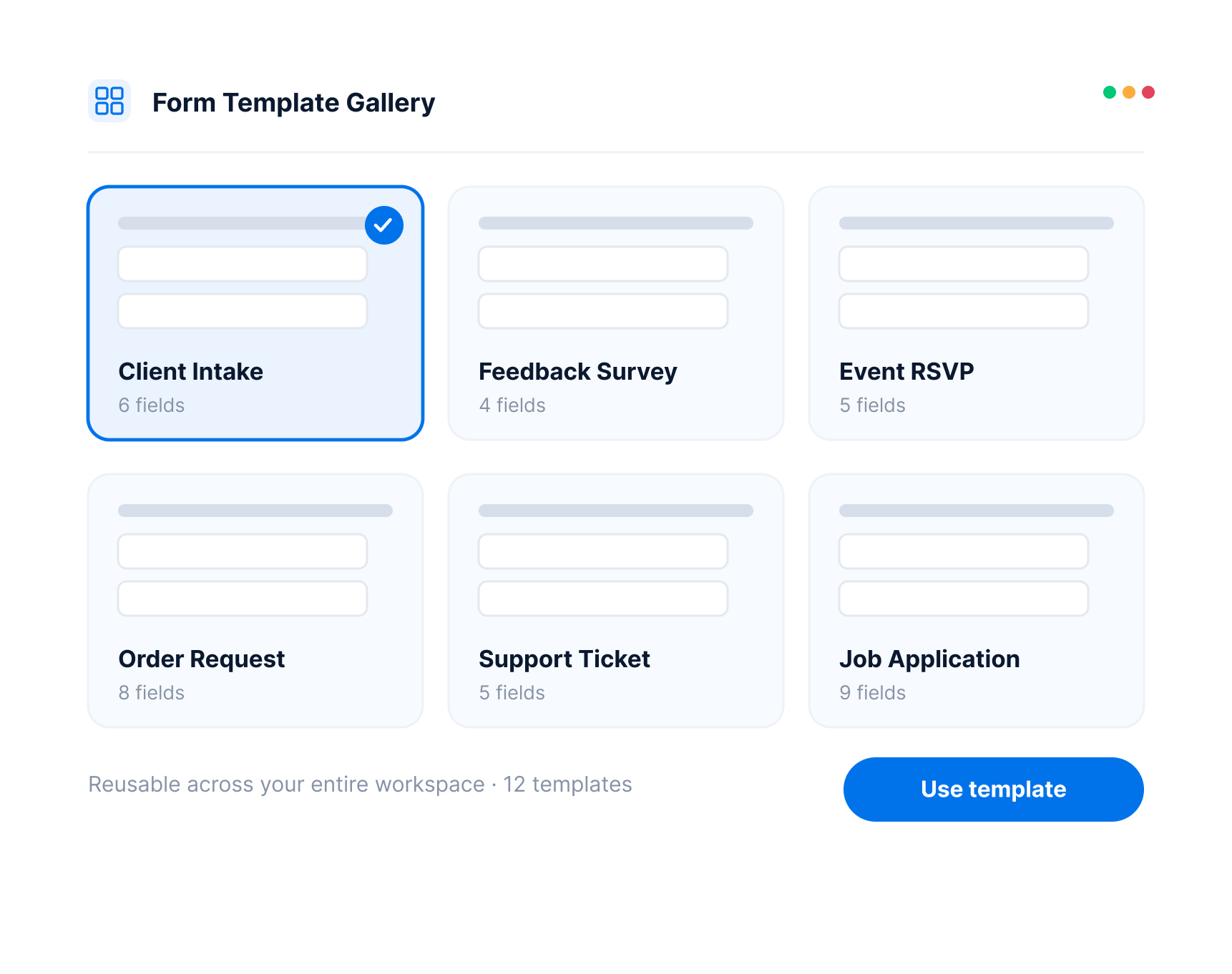 Choose from a Template Gallery