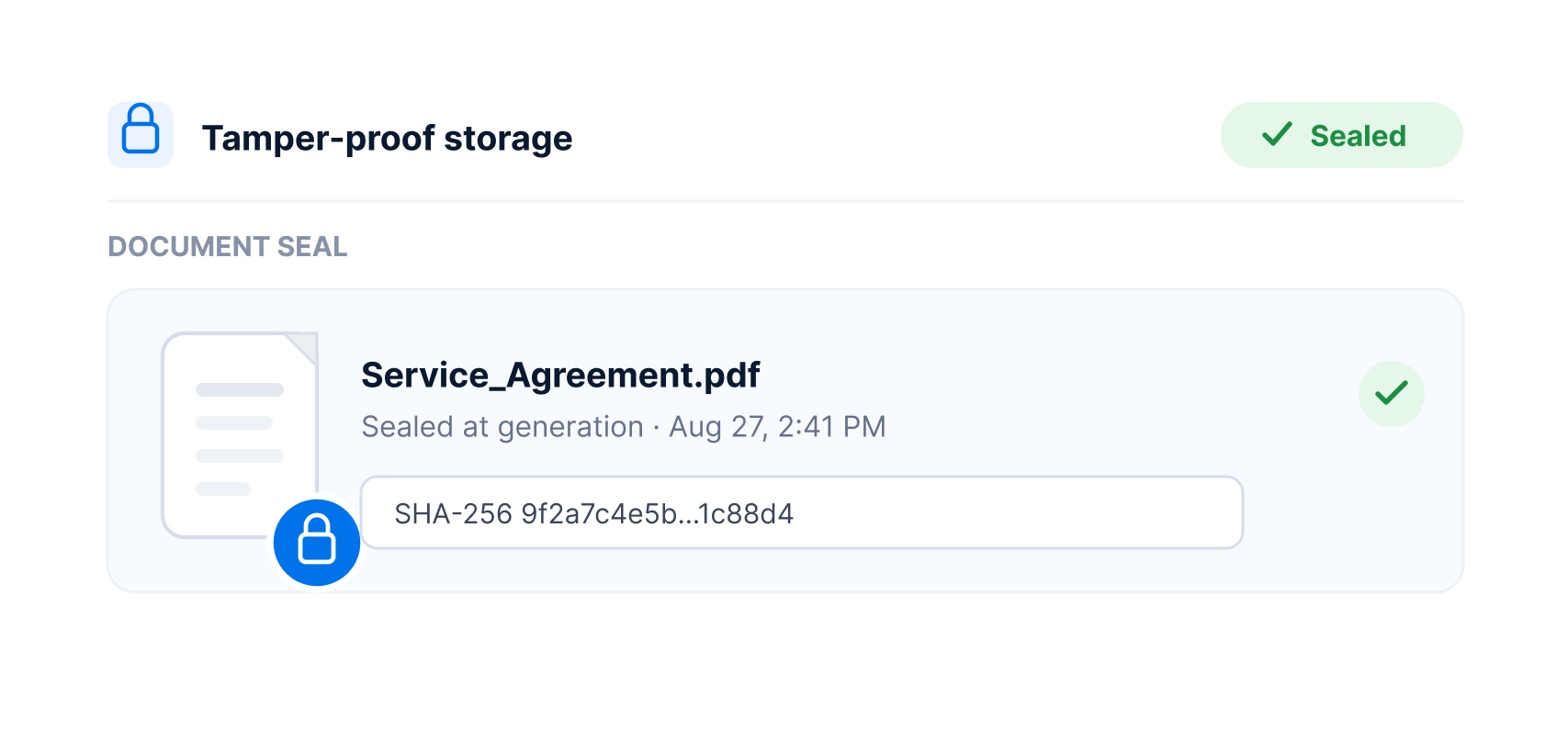 Tamper-proof file generation and storage