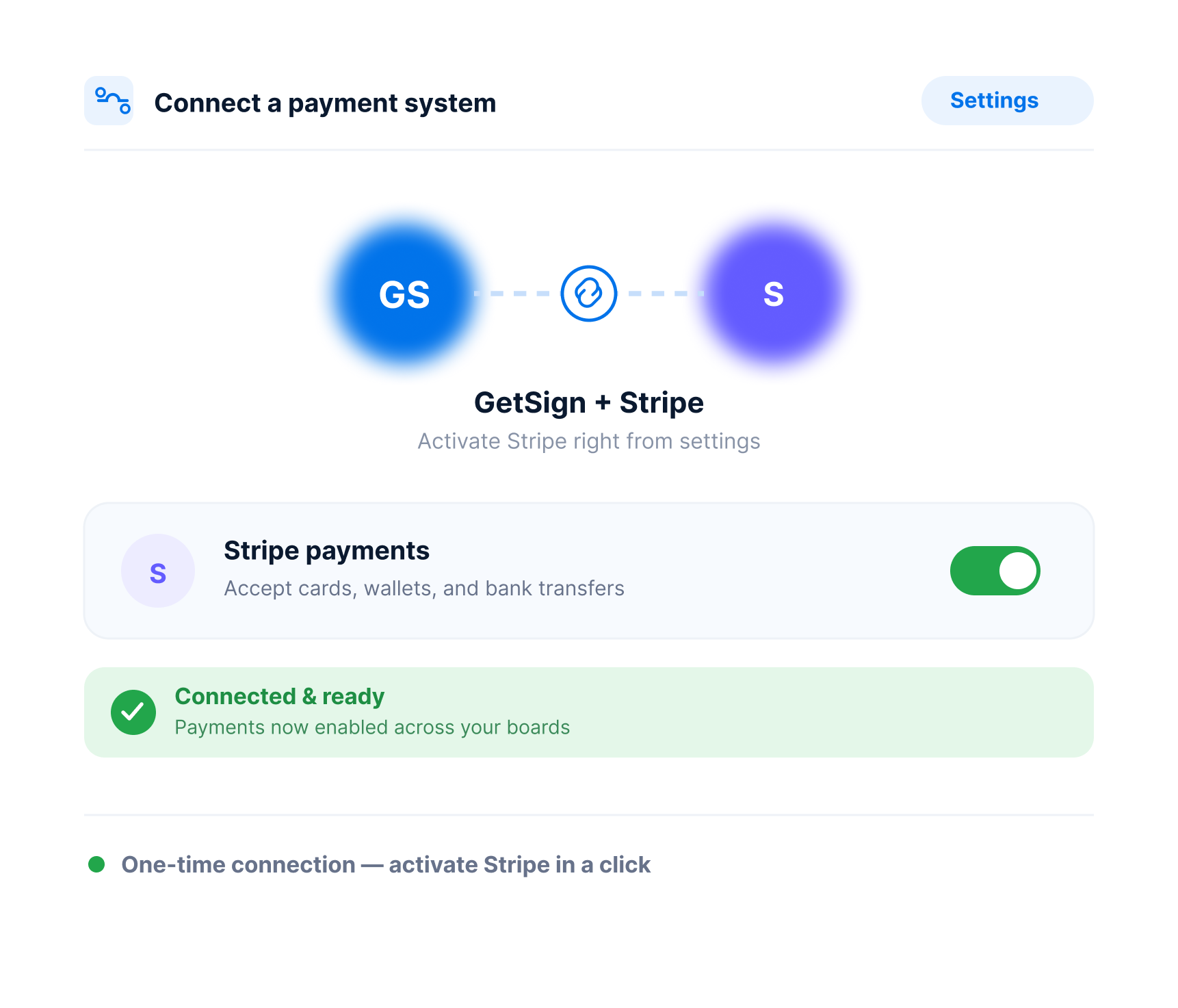Connect a payment system (Stripe)